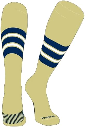 Чорапи за бейзбол, софтбол, футбол в ивицата КРУША СОКС OTC (E) Vegas Злато, Тъмно син, Бял