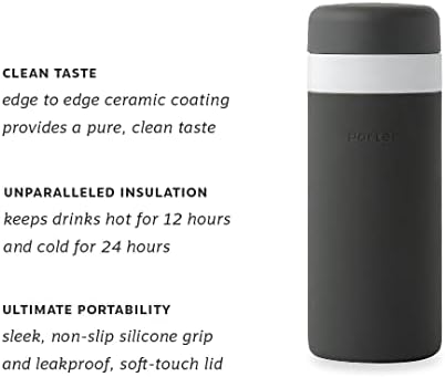 Бутилка W & P Porter с изолация от дървени въглища на 20 мл | Керамично покритие, с чист вкус за вода, кафе и чай | С вакуумна изолация с широко гърло | Могат да се мият в съдо?