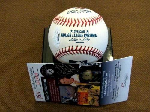 Whitey Ford Едуард Чарлз 1961 Wsc Ню Йорк Янкис Копито Подписа Авто Oml Baseball Jsa - Бейзболни топки с автографи