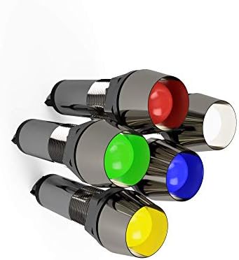 5 Опаковки Червен, Зелен, син, Кехлибарен и бял цвят, От 12 До 8 мм 5/16 Led Метален Сигнален Индикатор на Посоката