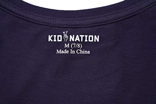 Kid Nation / Бебешки Върховете на бретелях от памук, Ризи с кръгло деколте без Ръкави за момчета и момичета