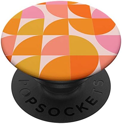 Геометричен Модерен Абстрактен Модел Средата на века Розово-Оранжево PopSockets PopGrip: Замяна дръжка за телефони