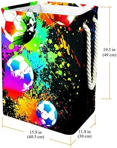 Inhomer Цветен Печени Футболна Топка 300D Оксфорд PVC, Водоустойчив Кошница За Дрехи, Голяма Кошница за Дрехи