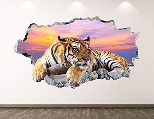 Западните планински Тигър Стикер За стена, Арт Декор на 3D Възлага на Стикера с Животни Плакат Детска Стая Стенни