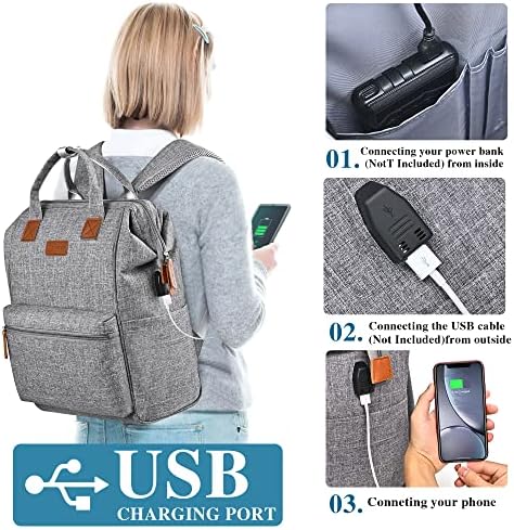Раница за лаптоп BRINCH за жени и мъже, Пътна Чанта за лични неща, за 15,6-инчов компютър с USB порт за зареждане,