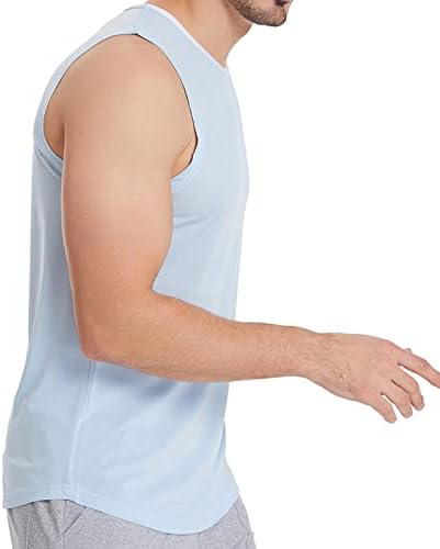 4ZHUZI Мъжки Блузи на Бретелях, Лятна Тениска Без Ръкави, Готини Тениски За тренировки Във фитнеса, Жилетка