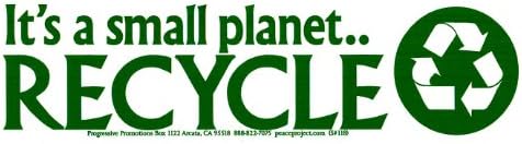 Мирен ресурсен проект It ' s a Small Planet, Recycle – Магнитен стикер на бронята за рециклиране /Decal Magnet