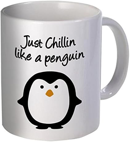 Just Chillin Like A Penguin Забавно Кафеена Чаша с тегло 11 Грама