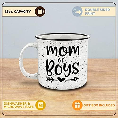 shop4ever Мама Момчета Новост, Керамични Кафеена Чаша в изпъстрени от Огъня, Подарък за чай ~ На Ден на майката