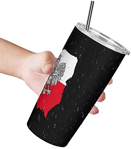 Полски Флаг Орел Чаша От Неръждаема Стомана, Изолиран Бутилка За Вода Пътна Чаша Кафе, Чаша за Топли и Студени