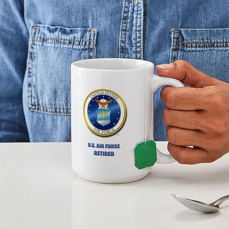 CafePress Чаши ЗА ОСТАВКАТА на военновъздушните сили на САЩ Керамични Чаена Чаша, Чаена Чаша 15 грама