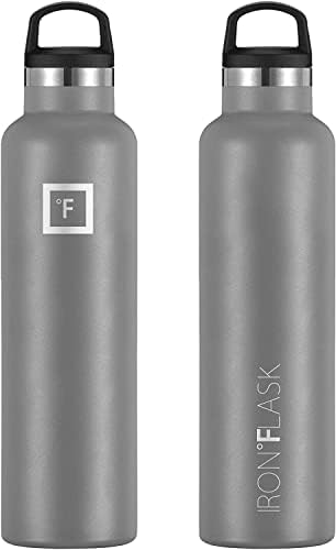 Спортна бутилка за вода ЖЕЛЯЗО ° FLASK - 24 грама, 3 капака (Слама) - Запечатани, Здрава неръждаема стомана