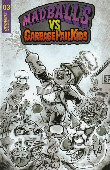 Madballs vs Garbage Bail Kids 3D VF / NM; Комикс Динамит | 1:10 възможност Ч /Б