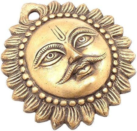 IndianShelf 3 Бр. Vocalforlocal Ръчно изработени Многоцветен Месинг Индийски Хиндуистки Бог на Слънцето Стена, Куки за Окачване на Бижута, Закачалки, Поставки за Ключове