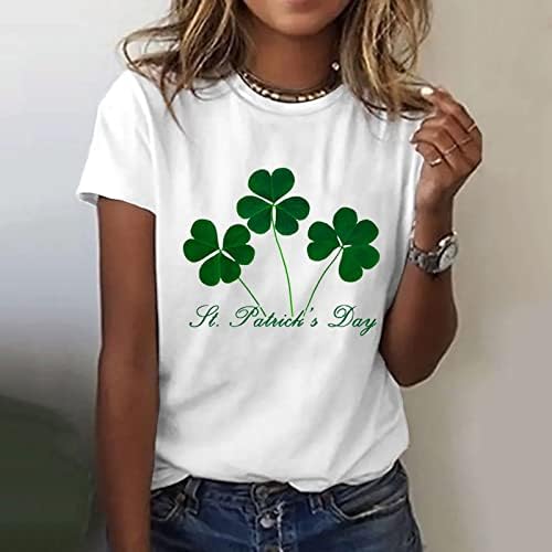 CGGMVCG Тениска В Деня на Св. Патрик, Женска Тениска С Къс ръкав и Принтом Детелина, Блузи, Ирландски Фестивал,