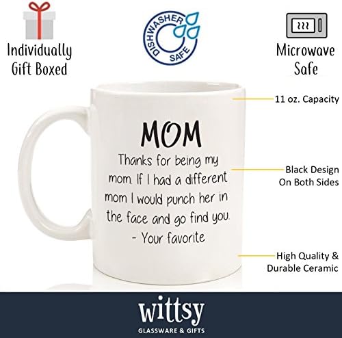 Благодаря, че си ми майка, Забавна кафеена чаша за Подаръци за Деня на майката от дъщеря си, на сина си - Смешни подаръци за майките на деца - най-Добрите идеи за подар?