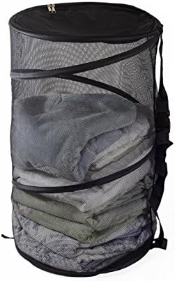 Maypes Сгъваема кошница за дрехи от телени мрежи – Преносима, здрава сгъваем кош за бельо и чанта за съхранение,