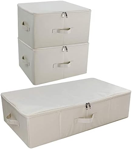 кутия за съхранение на iwill CREATE PRO Под легло, 2 кутии за съхранение С капак с цип, Моющийся и сгъваем Дизайн,