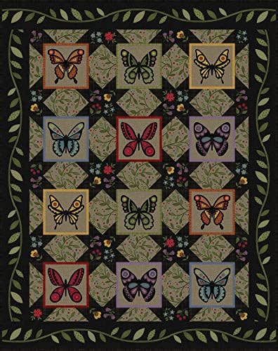 Bonnie Sullivan Комплект за стеганого одеяла Bonnie's Butterflies Фланелен Пеперуди и цветя Maywood Studio,