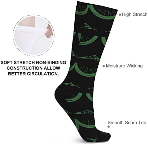 Human Evolution Високи Чорапи за Планинско колоездене, Забавни Топли Чорапи-Тръбичка на Върха на Подбедрицата,