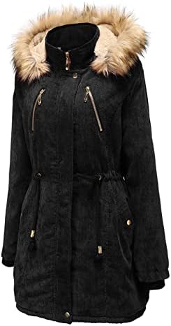 Жена Утолщенное палто Размер Плюс, Топло Плюшен Однотонная Зимни Hoody с качулка на Руното Лигавицата, Зимно