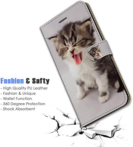 за iPhone 14 Plus, Дизайнерски Калъф-портфейл с панти капак за телефон, A20253 Sleepy Kitten Cat 20253
