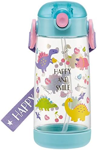 Детска бутилка за вода Skater PDSH5 с соломинкой, Прозрачна бутилка, Happy & Smile, 16,2 течни унции (480 ml),