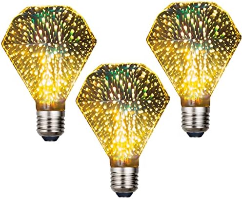Edearkar 5 W 3D Крушки за Фойерверки E26/E27 Led Декоративна лампа, 85-265 В Лампа от Витражного Стъкло Без