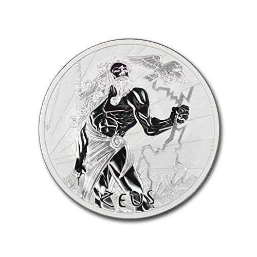 Сребърна монета Зевс Gods of Olympus 2020 AU от Тувалу с тегло 1 унция от мента София, Брилянт, без да се прибягва,