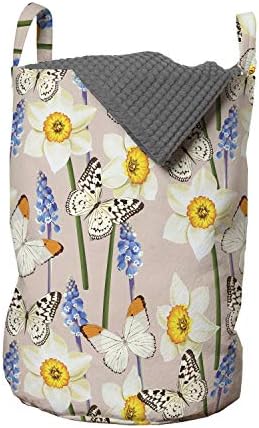 Чанта за дрехи Ambesonne с цветен модел, Ритмични Принт в формата на пеперуда Jolly Nature Spring Възраждане