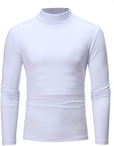 XXBR 2022 Нови мъжки ризи с дълъг ръкав, приталенные Основни тениски С имитация на шията, обикновена turtlenecks,