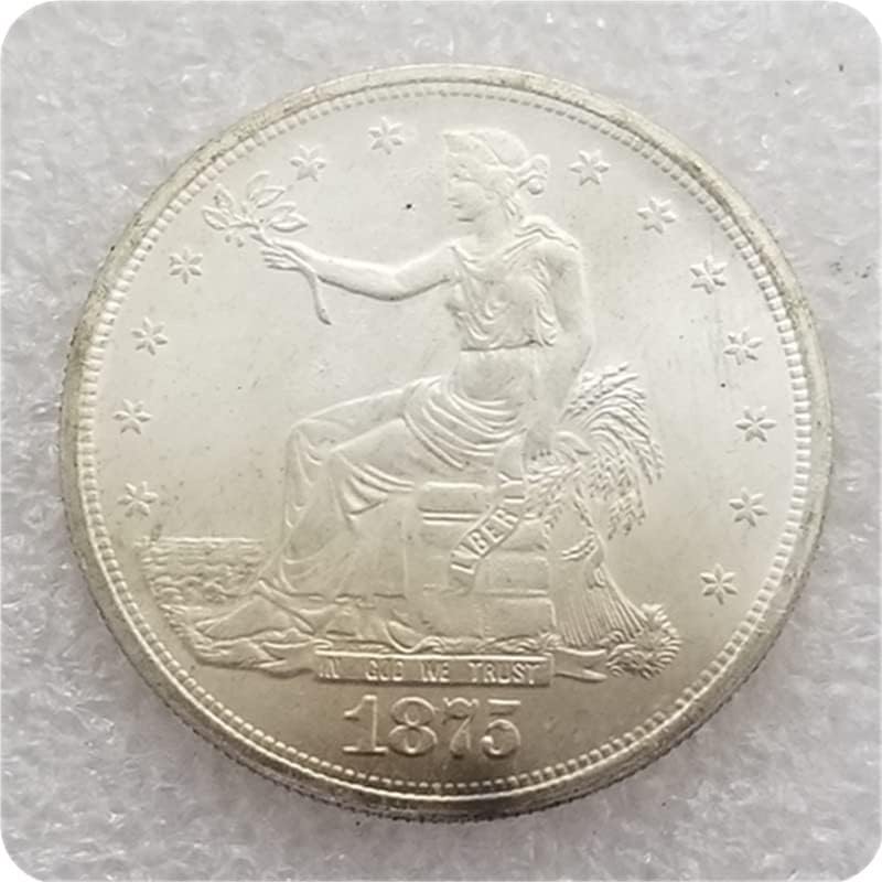 QINGFENG Старинни Занаяти Американска Монета 1875-Те Години Седнала Цвете Чуждестранна Възпоменателна Монета