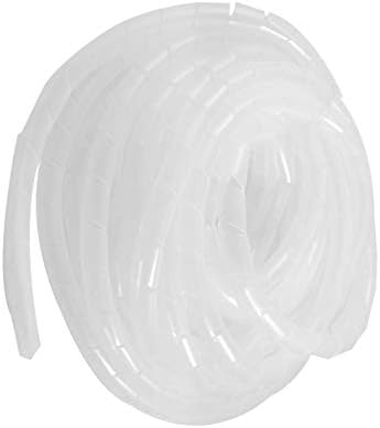 Aexit Бял 12 мм Окабеляване и Свързване на Външния Диаметър 7 м Пластмасова Спирала Кабелен Тел Свиване Тръба