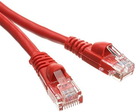 Кабел за свързване eDragon Cat5e Ethernet (20 фута / 6 метра), Без довършителни / Формованный обувки, Червено,