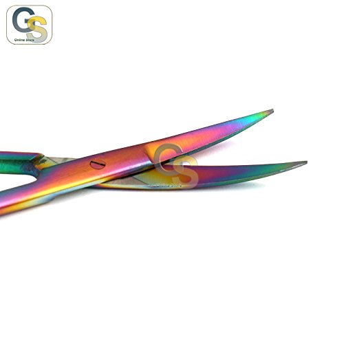 Многоцветни ножици Rainbow SUPERCUT IRIS Micro 4,5 Извити с ЕДИН Зазубренным Острие от Неръждаема Стомана, от