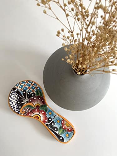 Поставка за Цветни Керамични лъжици - Ръчно Рисувани, Голям Размер, Държач за кухненски прибори Talavera за