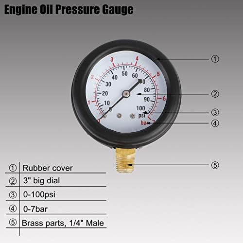 Комплект за измерване налягането на маслото YSTOOL Професионален инструмент за измерване на налягането на маслото
