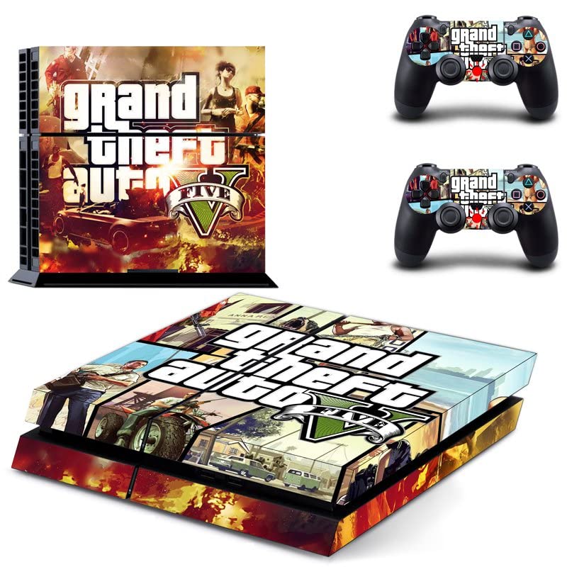 За PS4 PRO - Играта Grand GTA Theft And Auto Стикер на кожата PS4 или PS5 За конзолата PlayStation 4 или 5 и контролери Vinyl Стикер DUC-5178