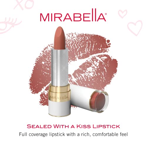Червило Mirabella с пълно покритие, едва бежовата - Запечатывается целувка - Устойчиви крем цвят за устни -