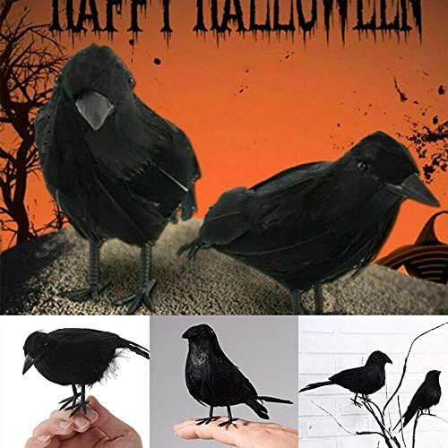 5X Хелоуин Врана Подпори Черни Реалистични Враните В Перьях Ужасни Вечерни Домашни Декори